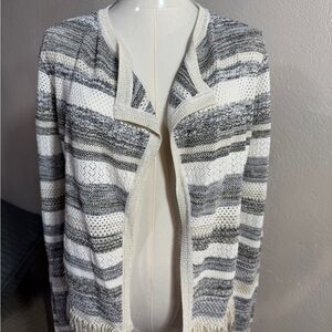 White House Black Market Striped Open Front Cardigan – Size Small